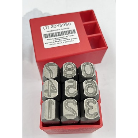 Hand Stamp, 1/2 In, Number Set MPN:20Y595