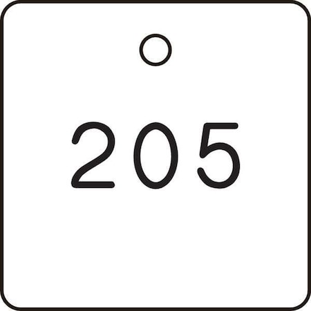 Numbered Tag, Plastic, 1 1/4 in H x 1 1/4 in W, Black/White, Square, 100 PK MPN:22CN48