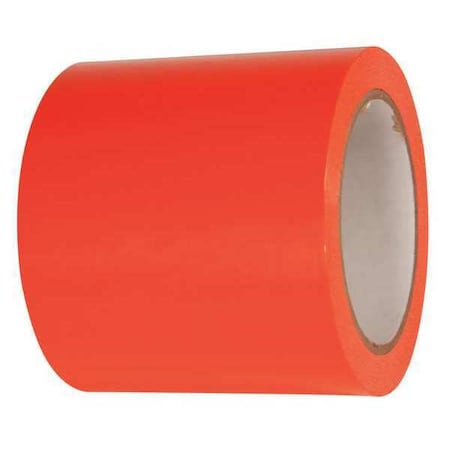 Floor Marking Tape, vinyl, Solid, Orange, 4 in W., 2.5 mil Thickness, 2 PK MPN:24WH19