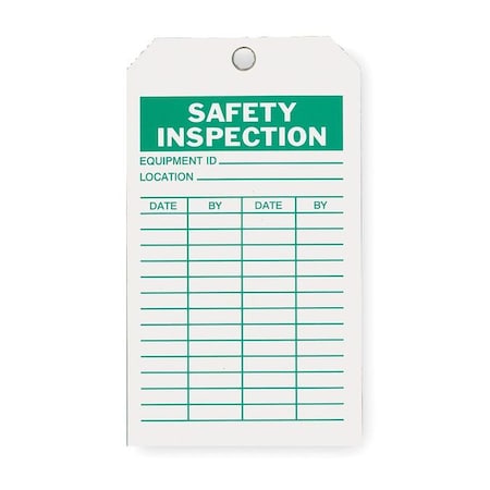 Tag, Safety, Polyester, 7 in H x 4 in W, Orange, Rectangle, 10 PK MPN:2RMU4