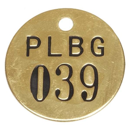Numbered Tag, Gold, 25 PK MPN:2YB31