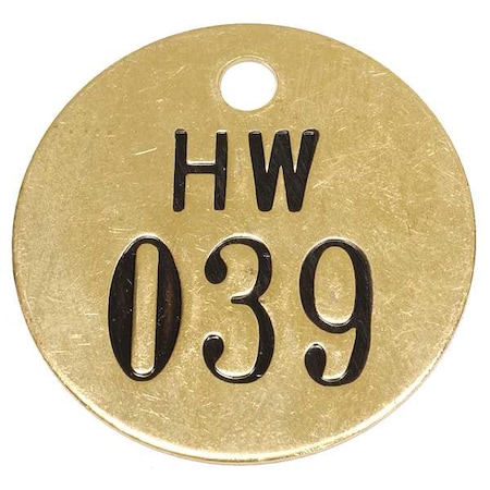 Numbered Tag, Gold, 25 PK MPN:2YB39