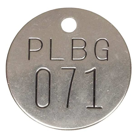 Numbered Tag, Silver, 25 PK MPN:2YB56