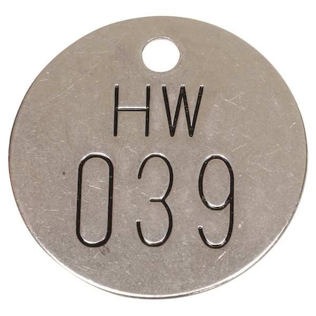 Numbered Tag, Silver, 25 PK MPN:2YB63
