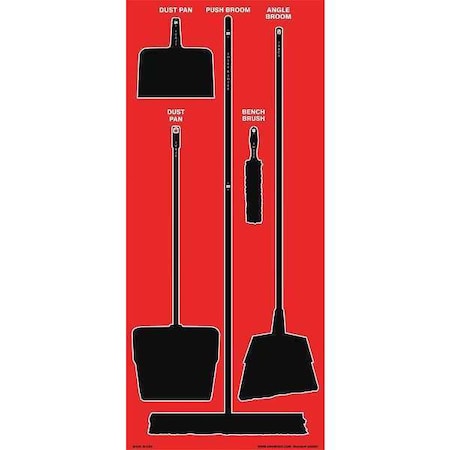 Store-Boards, 68x30 in, Black/Red, Ultra Aluma-Lite MPN:34GN27