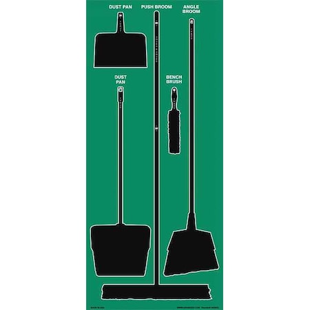 Store-Boards, 68x30 in, Black/Green, Ultra Aluma-Lite MPN:34GN33