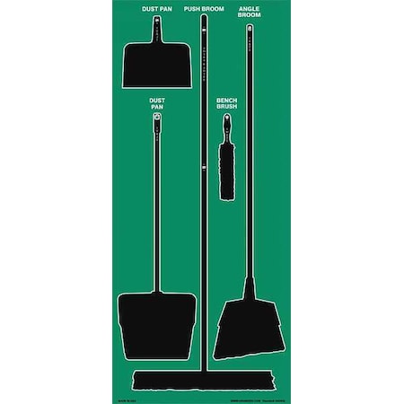 Shadow Board, 68 in H, 30 in W, Green MPN:34GN35