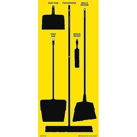 Store-Boards, 68x30 in, Black/Yellow, Max-Duty Aluminum MPN:34GN46