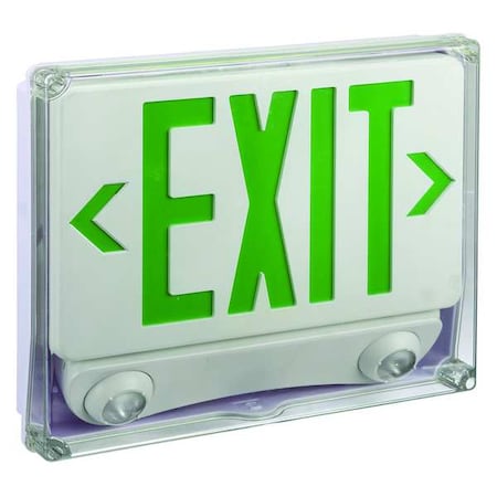 Exit Sign w/ Emergency Lights, 1 Face(s), LED, Universal Mount, Nickel Cad (Formerly LumaPro) MPN:35GX01