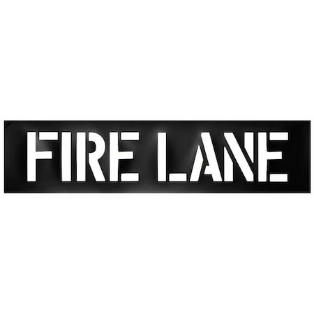 Traffic Stencil, Message, Fire Lane, 12 in Character Height, Not Applicable Font, Plastic, Black MPN:3W628