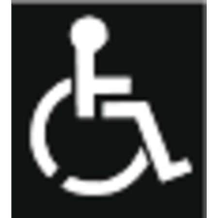 Traffic Stencil, Symbol, Handicap Symbol, 43 in Character Height, Not Applicable Font, Plastic MPN:3W635
