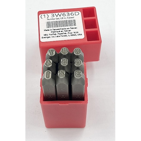 Hand Stamp Kit, Number Set MPN:3W636
