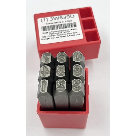 Hand Stamp Kit, Number Set MPN:3W639