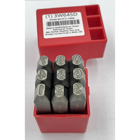 Hand Stamp Kit, Number Set MPN:3W645
