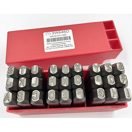 Hand Stamp Kit, Letter Set MPN:3W646