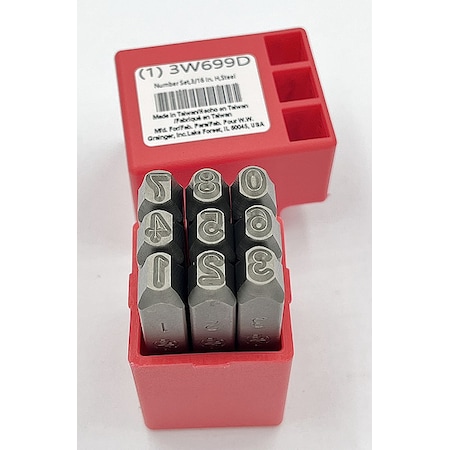 Hand Stamp Kit, Number Set MPN:3W699