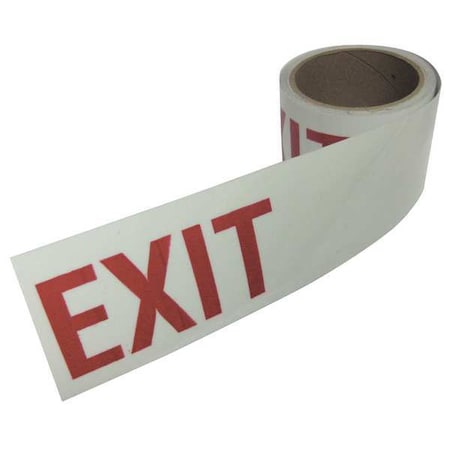 Floor Marking Tape, vinyl, Exit, White, 3 in W., 10 mil Thickness MPN:3XCK9