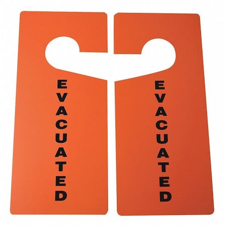 Door Knob Hanger Tag, Information, Plastic, 9 in H x 4 in W, Orange, Rectangle, 10 PK MPN:3XCX9