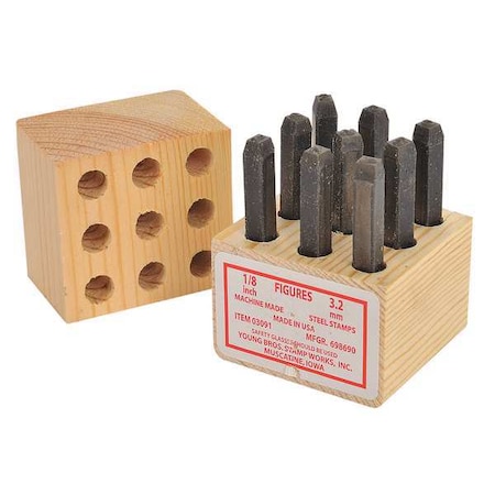 Hand Stamp Kit, Number Set MPN:3XDF6