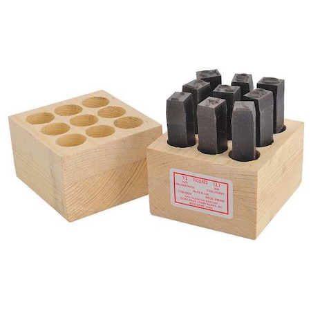 Hand Stamp Kit, Number Set, PK9 MPN:3XDG3