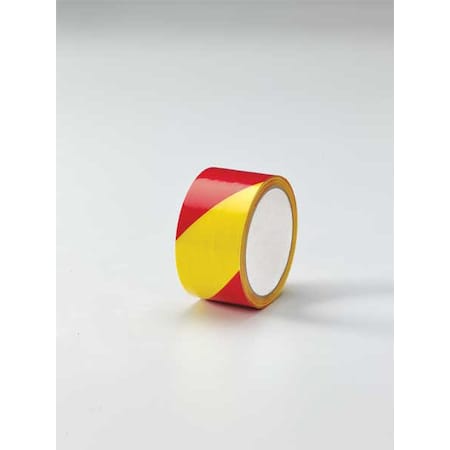 Floor Marking Tape, vinyl, Striped, Magenta, Yellow, 2 in W., 5 mil Thickness MPN:3YRX5