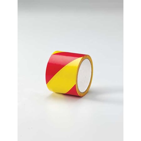 Floor Marking Tape, vinyl, No Legend, Magenta, Yellow, 3 in W., 5 mil Thickness MPN:3YRY2