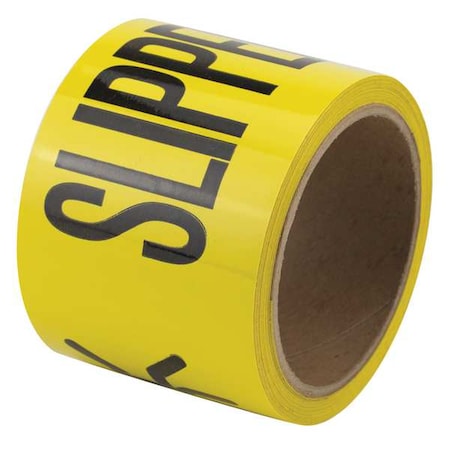 Safety Warning Tape, Solid, Black/Yl, 3