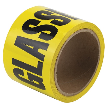 Safety Warning Tape, Solid, Black/Yl, 3