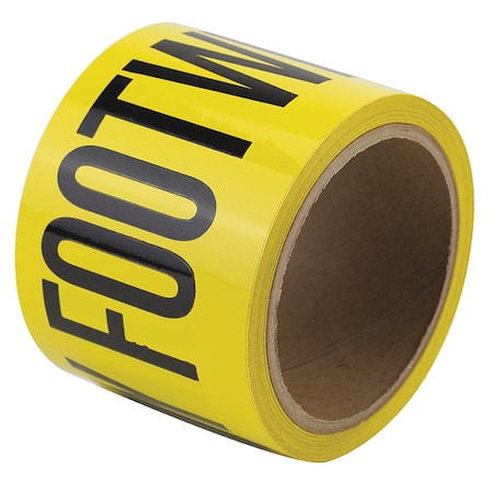 Safety Warning Tape, Solid, Black/Yl, 3