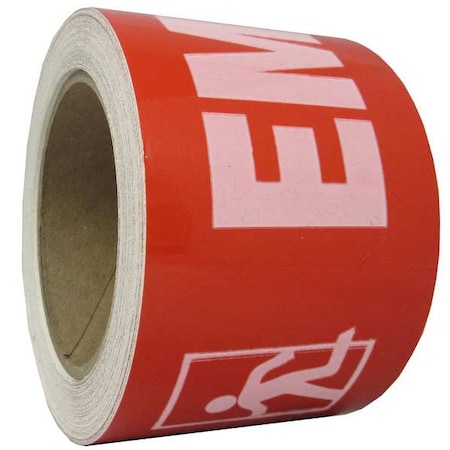 Safety Warning Tape, Solid, Red/White, 3
