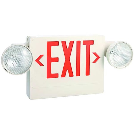Exit Sign, Emergency Lights, 1 or 2 Face(s), LED, Wall/Ceiling, Sealed Lead Acid (Formerly LumaPro) MPN:40CP82