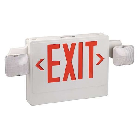 Exit Sign, Emergency Lights, 1 or 2 Face(s), LED, Ceiling/Wall, Sealed Lead Acid (Formerly LumaPro) MPN:40CP84