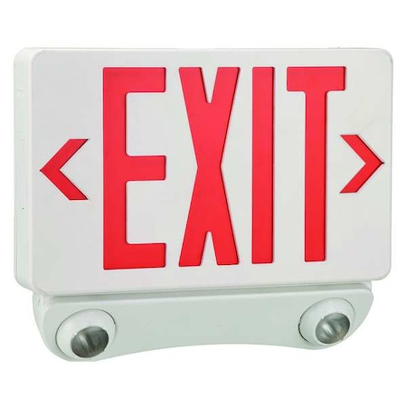 Exit Sign w/ Emergency Lights, 1 or 2 Face(s), Universal Mount, Nickel Cad, LED (Formerly LumaPro) MPN:40CP85