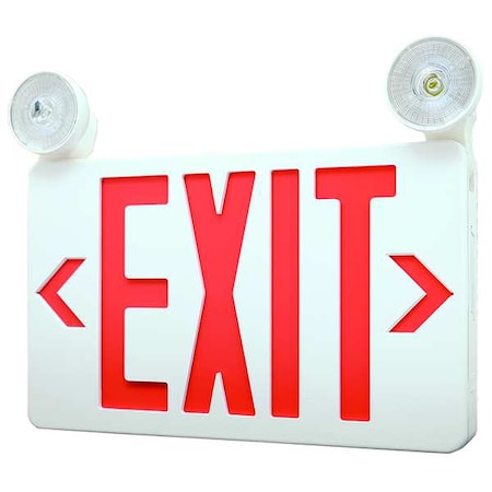 Exit Sign w/ Emergency Lights, 1 or 2 Face(s), Universal Mount, LED, Nickel Cad (Formerly LumaPro) MPN:40CP86