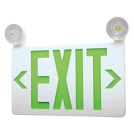 Exit Sign w/ Emergency Lights, 1 or 2 Face(s), LED, Universal Mount, Nickel Cad (Formerly LumaPro) MPN:40CP87