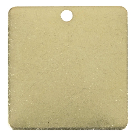 Blank Tag, Brass, 2 in H x 2 in W, Yellow, Square, 100 PK MPN:41462