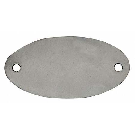 Blank Tag, Stainless Steel, 1 in H x 1 7/8 in W, 1 in Dia., Silver, Oval, 100 PK MPN:41743