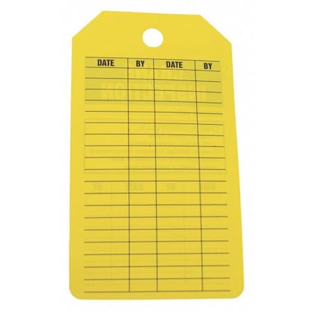 Tag, Cleaning and Maintenance, Cardstock, 5 3/4 in H x 3 1/4 in W, Yellow, Rectangle, 25 PK MPN:41CN15