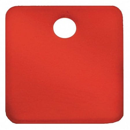Blank Tag, Aluminum, 2 in H x 2 in W, Red, Square, 25 PK MPN:43033
