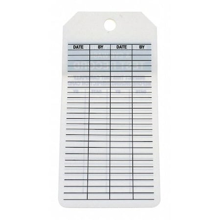Tag, Emergency Shower & Eye Wash Test, Cardstock, 6 1/4 in H x 3 in W, White, Rectangle, 100 PK MPN:43Z218