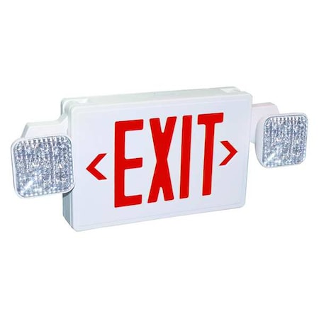 Exit Sign w/ Emergency Lights, 2 Face(s), LED, Universal Mount, Nickel Cadmium (Formerly LumaPro) MPN:489K12