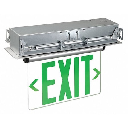 Exit Sign, Silver, 1 Face(s), LED, Recess Mount, Nickel Cadmium (Formerly LumaPro) MPN:53RH95