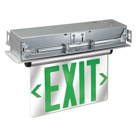 Exit Sign, Silver, 2 Face(s), LED, Recess Mount, Nickel Cadmium (Formerly LumaPro) MPN:53RH97