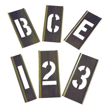 Interlocking Stencil, Numb&Letters, Brass, 6A231 MPN:6A231