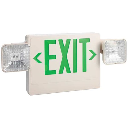 Exit Sign w/ Emergency Lights, 1 or 2 Face(s), Incandescent, Universal Mount (Formerly LumaPro) MPN:6CGL8