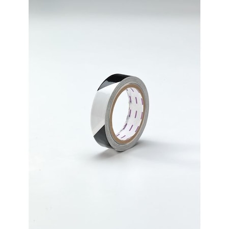 Floor Marking Tape, vinyl, Striped, Black, White, 1 in W., 5 mil Thickness MPN:8A355