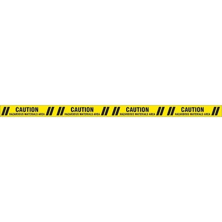 Floor Marking Tape, Polyester, Message, Black, Yellow, 3 in W., 7 mil Thickness MPN:8AFH1