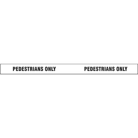 Floor Marking Tape, vinyl, Pedestrians Only, Black, White, 2 in W., 7 mil Thickness MPN:8AP09