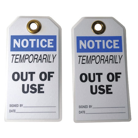 Notice, Temporarily Out Of Use, 3 in W x 5 3/4 in H, 10 PK MPN:8NCL3