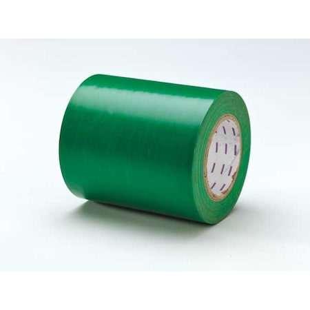 Floor Marking Tape, vinyl, Solid, Green, 6 in W., 5 mil Thickness MPN:8PCN8